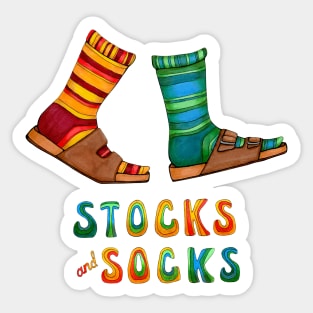 Stocks And Socks with Groovy Lettering Sticker